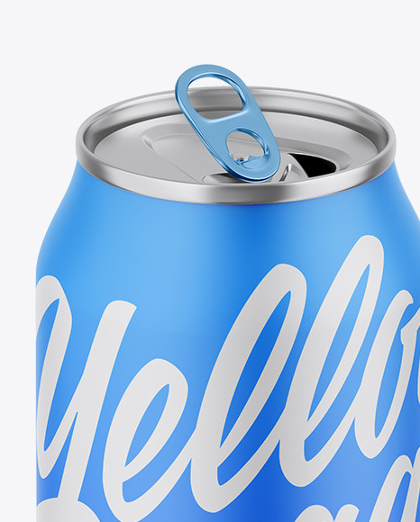 Opened Metallic Can W/ Matte Finish Mockup