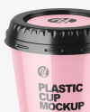 Glossy Plastic Cup Mockup