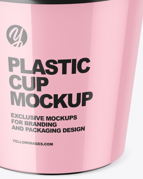 Glossy Plastic Cup Mockup