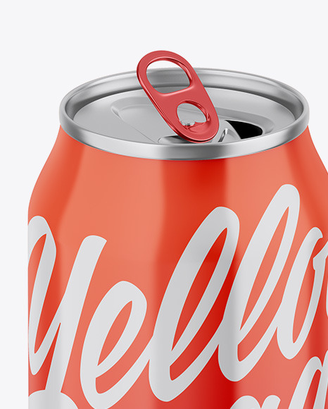 Opened Metallic Can W/ Glossy Finish Mockup