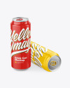 Two Glossy Drink Cans Mockup