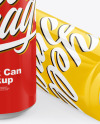 Two Glossy Drink Cans Mockup