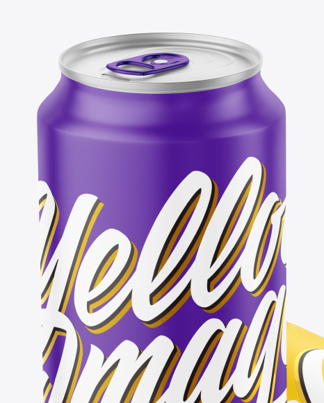 Two Matte Drink Cans Mockup