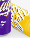 Two Matte Drink Cans Mockup