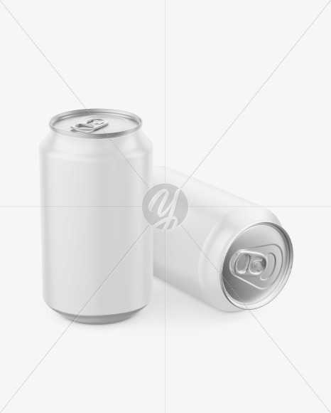 Two Matte Drink Cans Mockup