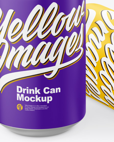 Two Matte Drink Cans Mockup