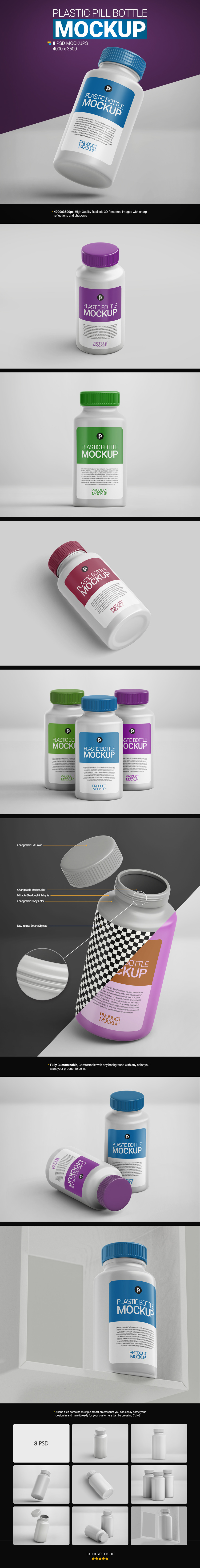 Plastic Pill Bottle Mockup Plastic Pill Bottle Mockup