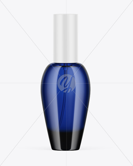 Dark Blue Glass Perfume Bottle Mockup