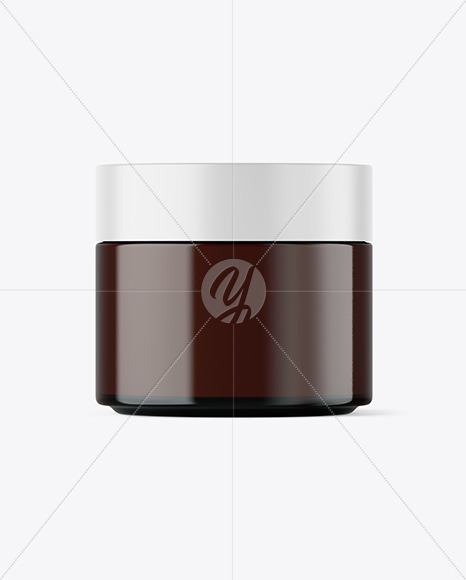 Amber Glass Cosmetic Jar Mockup