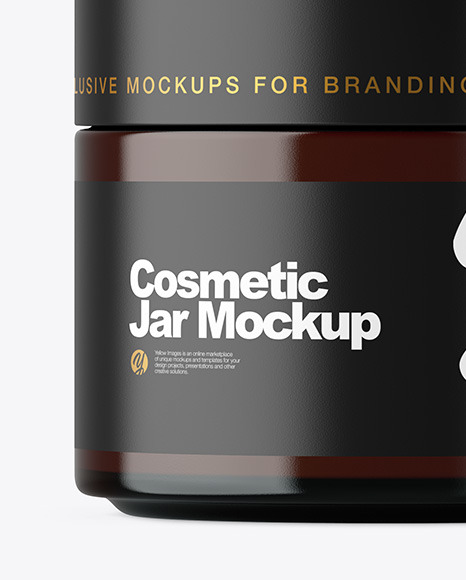 Amber Glass Cosmetic Jar Mockup