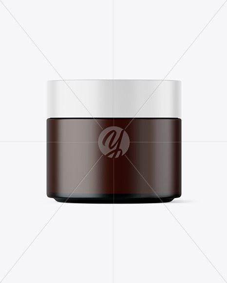 Frosted Amber Glass Cosmetic Jar Mockup