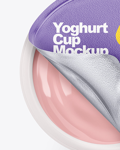 Opened Yoghurt Cup Mockup