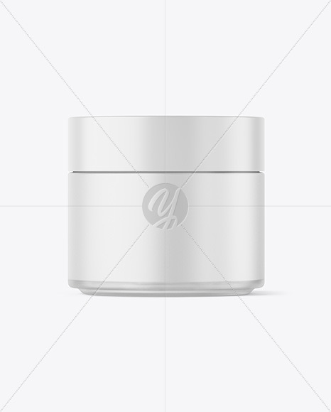 Frosted Glass Cosmetic Jar Mockup