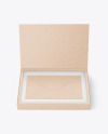 Envelope in a Kraft Paper Box Mockup