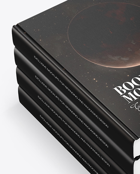 Hardcover Books w/ Fabric Cover Mockup