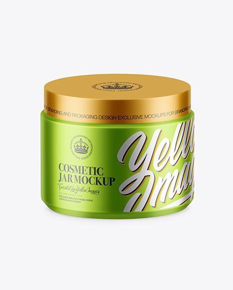 Matte Metallic Cosmetic Jar Mockup