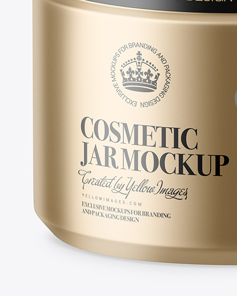 Matte Metallic Cosmetic Jar Mockup
