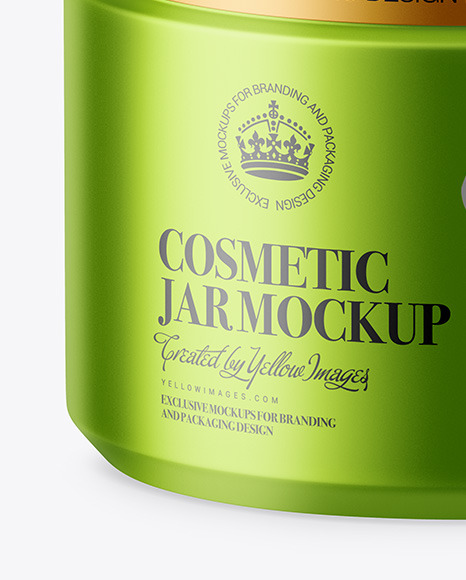 Matte Metallic Cosmetic Jar Mockup