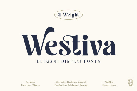 Westiva Fonts Family - Font with tails