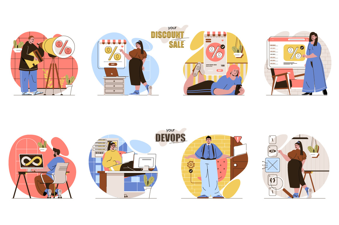 Bundle Flat Line Web Illustration Bundle Flat Line Web Illustration