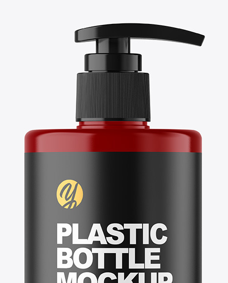 Glossy Cosmetic Bottle with Pump Mockup