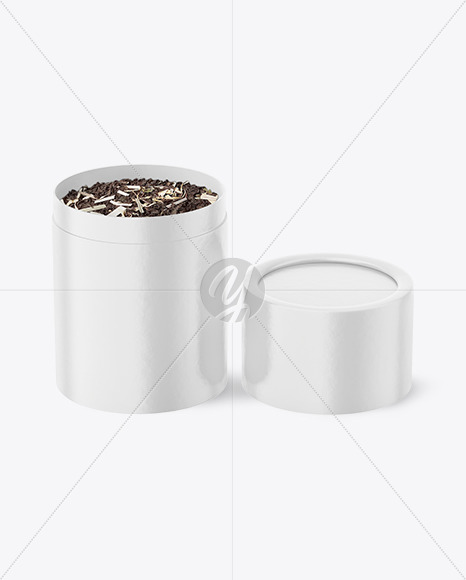 Glossy Paper Tube With Tea Mockup