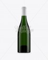 Green Glass Bottle w/ White Wine HD Mockup