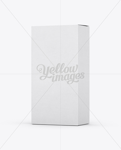 Paper Box Mockup - 25° Angle Front View (Eye-Level Shot)