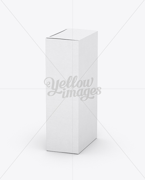 Paper Box Mockup - 70° Angle Front View (High-Angle Shot)