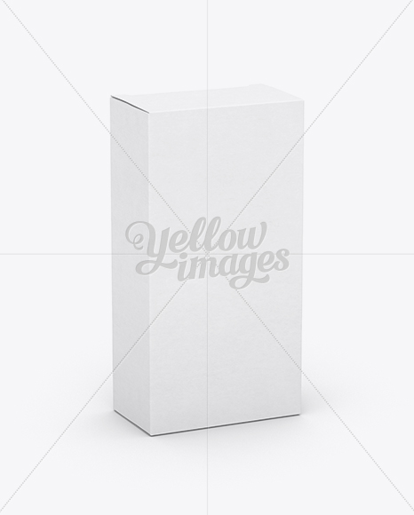 Paper Box Mockup - 25° Angle Front View (High-Angle Shot)