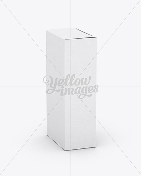 Paper Box Mockup - 70° Angle Front View (High-Angle Shot) - Free