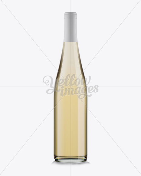 Clear Glass Bottle w/ White Wine Mockup