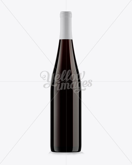 Dark Glass Hock Bottle Mockup - Free Download Images High Quality PNG