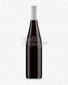 Dark Amber Glass Bottle w/ Red Wine Mockup