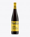 Dark Amber Glass Bottle w/ Red Wine Mockup Dark Amber Glass Bottle w/ Red Wine Mockup