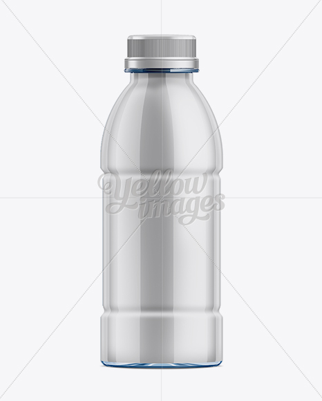 500ml Clear PET Bottle w/ Shrink Sleeve Label Mockup