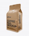 Kraft Coffee Bag Mockup / Half Side View