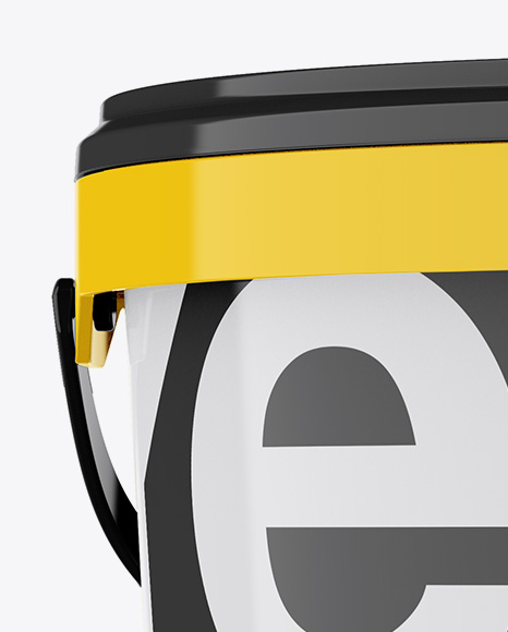 Glossy Protein Bucket Mockup - Front View