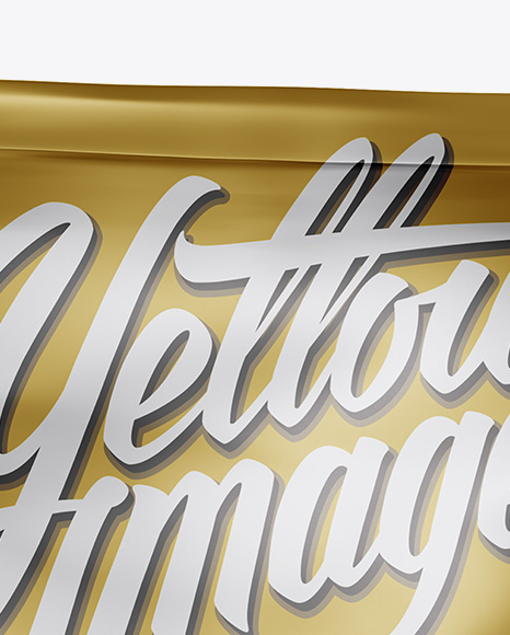 Metallic Snack Bag With Label Mockup - Half Side View Metallic Snack Bag With Label Mockup - Half Side View
