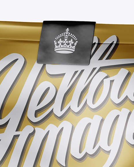 Metallic Snack Bag With Label Mockup - Half Side View Metallic Snack Bag With Label Mockup - Half Side View