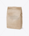 Kraft Snack Bag With Label Mockup - Half Side View