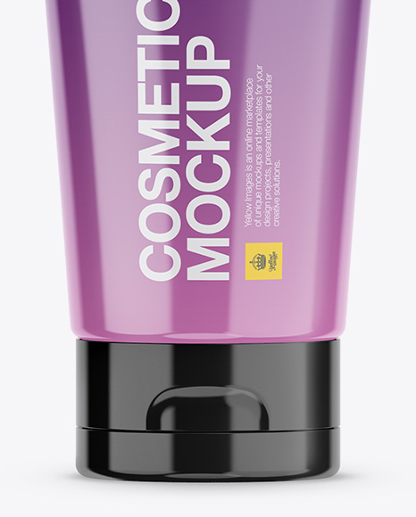 Glossy Plastic Cosmetic Tube Mockup