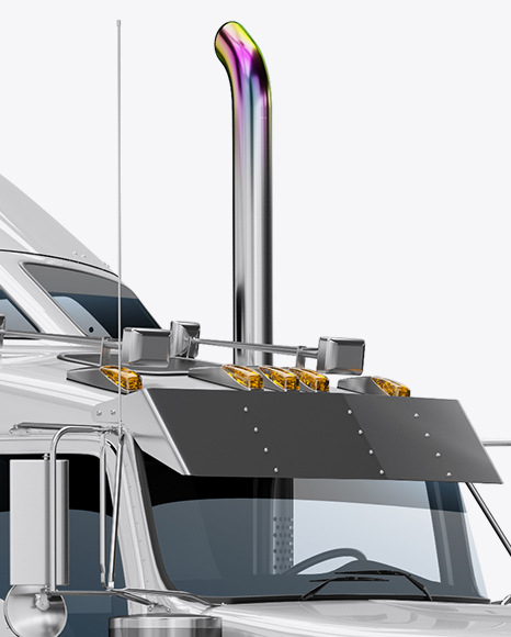 Kenworth Refrigerator Truck HQ Mockup - Half Side View