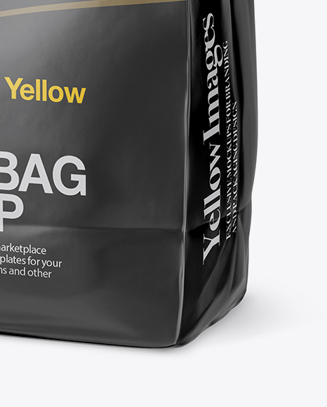 Matte Snack Bag With Label Mockup - Half Side View