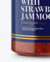 Glass Jar with Strawberry Jam Mockup - Front View