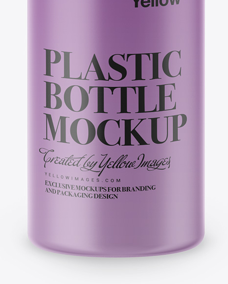 Matte Plastic Bottle Mockup - Front View