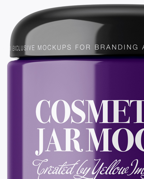 Glossy Cosmetic Jar Mockup - Front View Glossy Cosmetic Jar Mockup - Front View