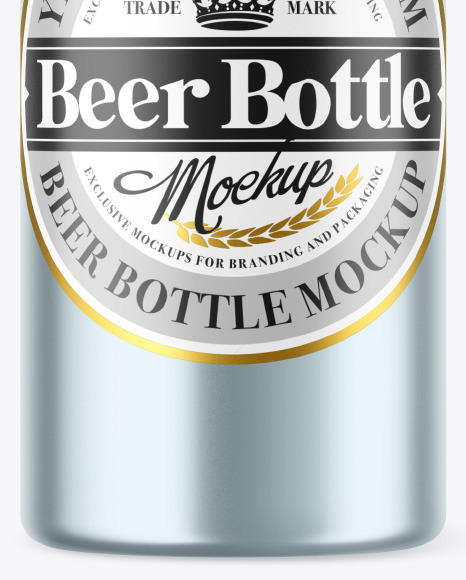 Metallic Beer Bottle Mockup