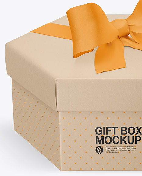 Kraft Gift Box Mockup
