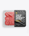 Plastic Tray With Matte Film & Salami Mockup